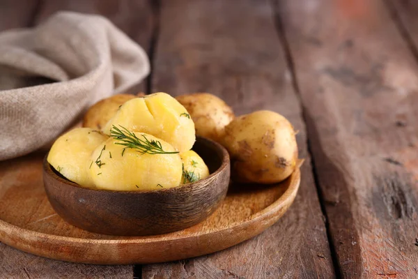 Boiled Organic Potatoes Dill — Stock Photo, Image