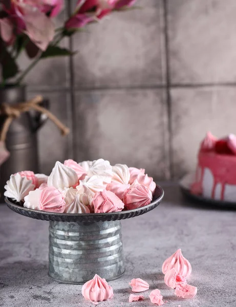 Biscoitos Merengue Doces Para Sobremesa — Fotografia de Stock