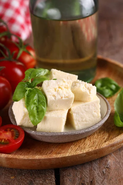 Solený Sýr Feta Salát — Stock fotografie