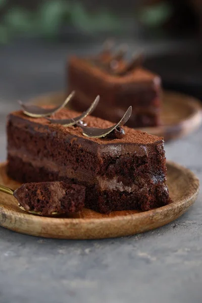 Супер Шоколадний Торт Десерт — стокове фото