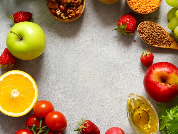 Frisches Gemüse Und Obst Für Eine Gesunde Ernährung — Stockfoto