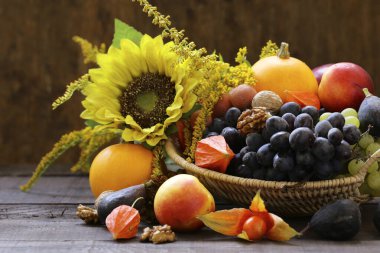 Sonbahar Natürmort meyve organik hasat