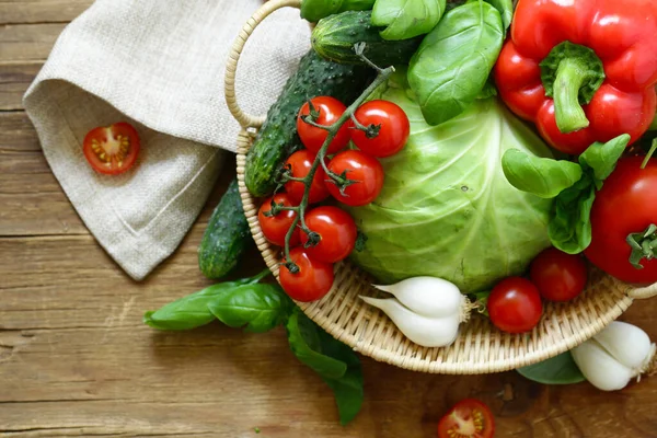 Légumes Frais Biologiques Pour Une Alimentation Saine — Photo