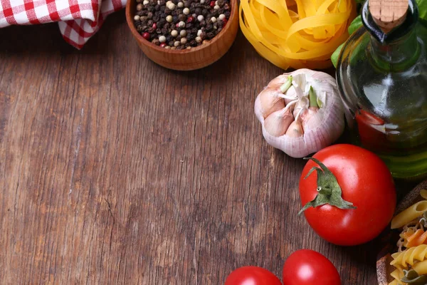 Różne Makarony Spaghetti Stole — Zdjęcie stockowe