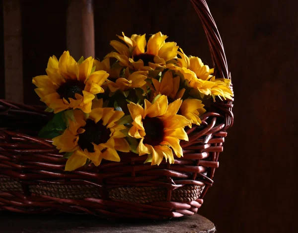 Bodegón Otoño Con Girasoles —  Fotos de Stock