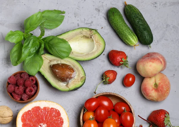 Alimentos Saudáveis Frutas Bagas Superfood — Fotografia de Stock