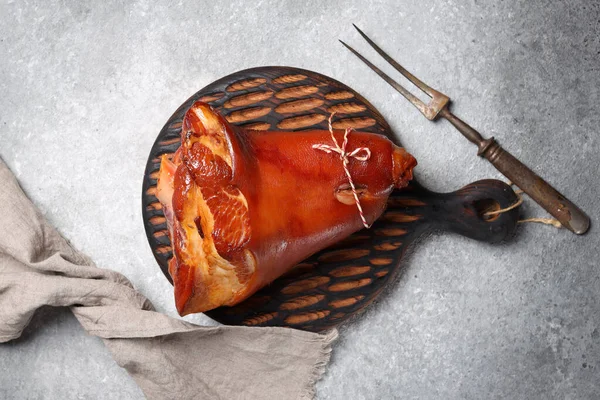 Baked Pork Knuckle Mustard Cabbage — Stock Photo, Image