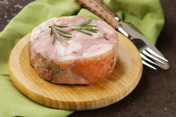 Homemade roast pork carbonate with rosemary and black pepper — Stock Photo, Image