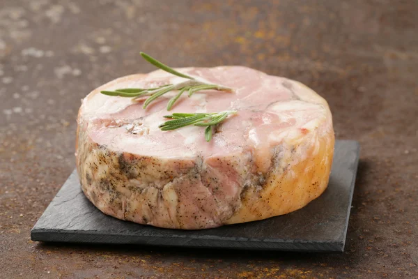 Homemade roast pork carbonate with rosemary and black pepper — Stock Photo, Image