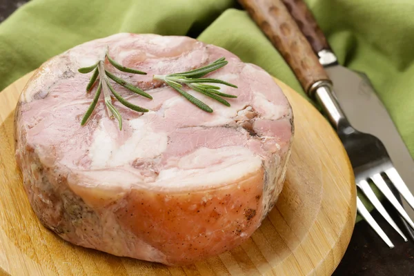 Homemade roast pork carbonate with rosemary and black pepper — Stock Photo, Image