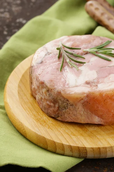 Homemade roast pork carbonate with rosemary and black pepper — Stock Photo, Image