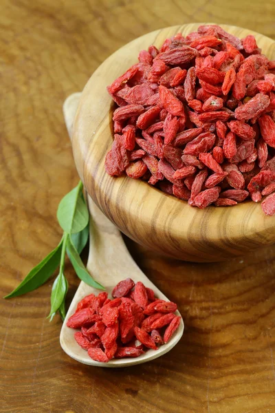 Kuru kırmızı goji meyveleri sağlıklı gıda için — Stok fotoğraf