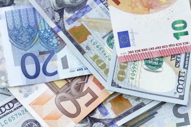 Para arka plan - bize dolar ve euro banknot