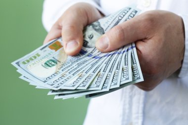 Doları nakit - iş, insanlar, mali ve para kavramı holding işadamı eller