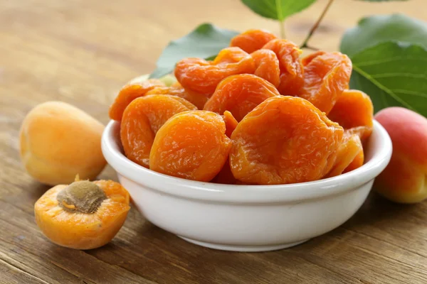 Natural organic dried apricots, rustic still life