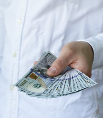 Doları nakit - iş, insanlar, mali ve para kavramı holding işadamı eller