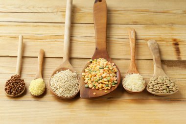 farklı tahıl - buğday, pirinç, mercimek, quinoa çeşitliliği