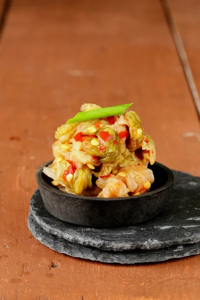 Kore lahana kimchi sıcak kırmızı biber ile — Stok fotoğraf