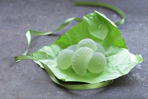 Zielone owoce domowe galaretki jujube Marmolada z miętowy smak — Zdjęcie stockowe