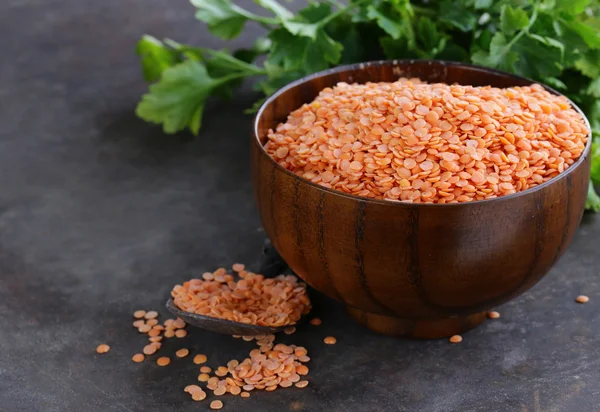 Natural organic red lentils for healthy food — Stock Photo, Image