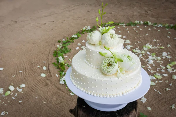 Wedding Cake with Flowers on Top,Thailand.