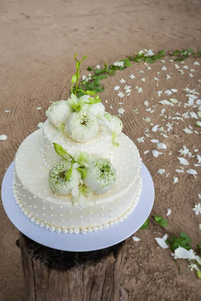 Wedding Cake with Flowers on Top,Thailand.