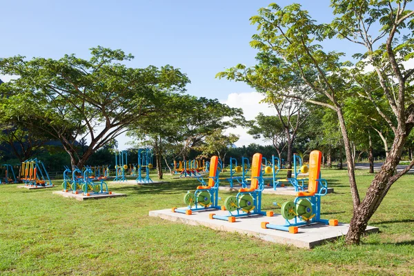 Beautiful modern fitness equipment outdoors — Stock Photo, Image