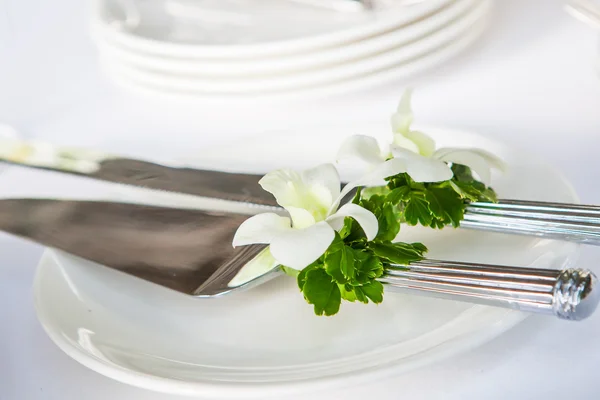 Hochzeitstisch im Freien — Stockfoto