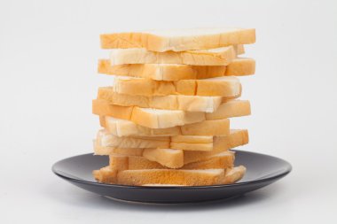 Beyaz Kağıt arka plan üzerinde ekmek