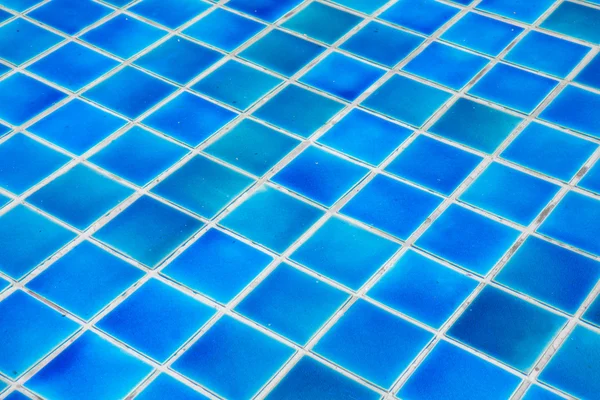 Mosaic tiles wall and floor in azure blue — Stock Photo, Image