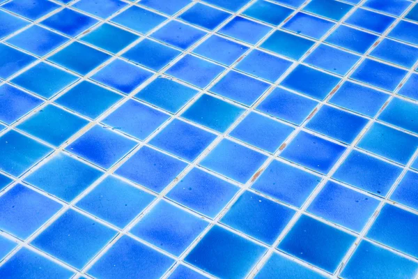 Mosaic tiles wall and floor in azure blue — Stock Photo, Image