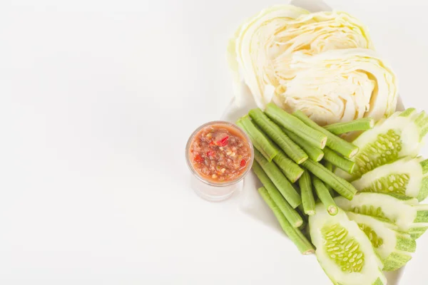 Chili pasty a zeleninou — Stock fotografie