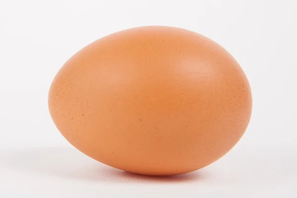 Beyaz Kağıt arka plan üzerinde tek tavuk yumurta — Stok fotoğraf