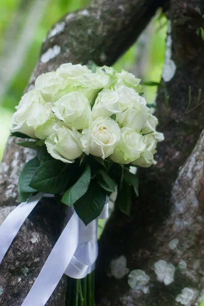 Bukiet ślubny białych róż — Zdjęcie stockowe