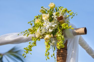 beach düğün Kur üzerinde güzel düğün closeup dekore