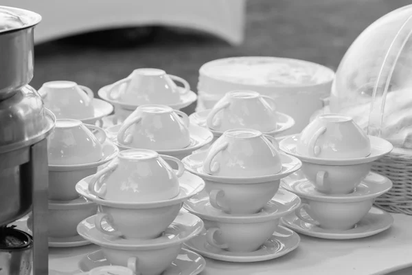 Cup of soup being prepared for the wedding dinner. — Stock Photo, Image