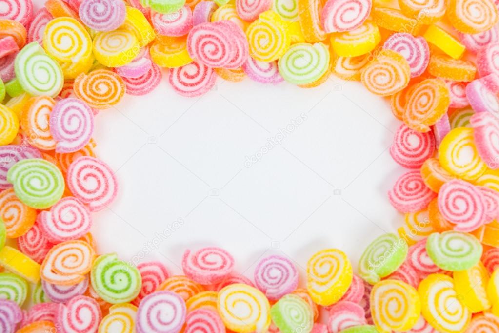 Jelly sweet, flavor fruit, candy dessert colorful on white paper