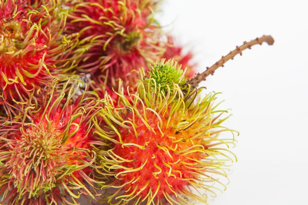 Rambutan süße köstliche Früchte auf weißem Papier Hintergrund — Stockfoto