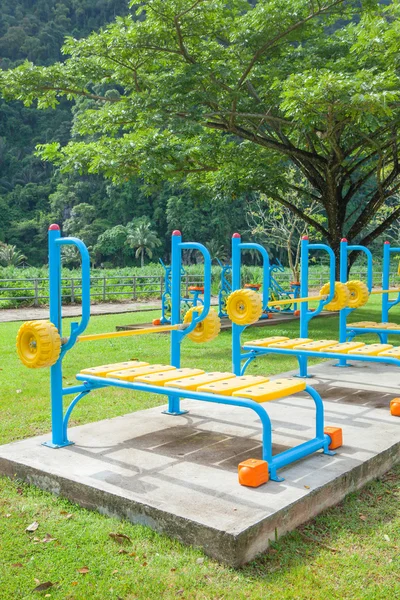 Exercise equipment in public park in the morning at Thailand — Stock Photo, Image