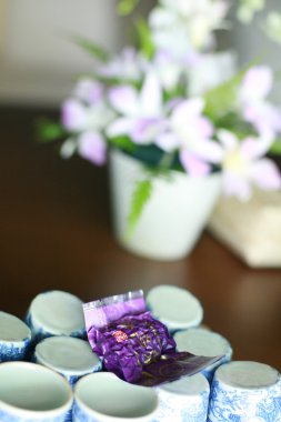 çay töreni çatal düğün ve hizmet veren geleneksel Çince