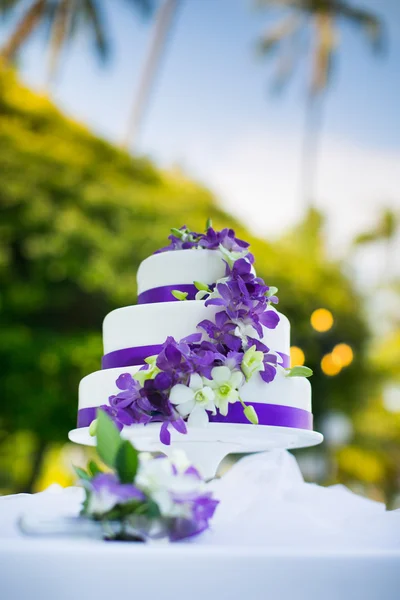 Gâteau de mariage aux orchidées — Photo