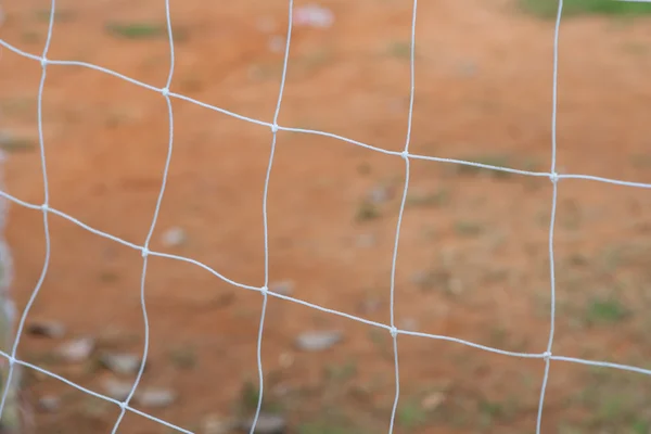 Fotbal gol net pe fundal neclară — Fotografie, imagine de stoc