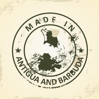 Antigua ve Barbuda Haritası ile pul