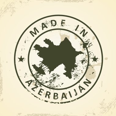 Azerbaycan Haritası ile pul