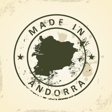 Andorra Haritası ile pul