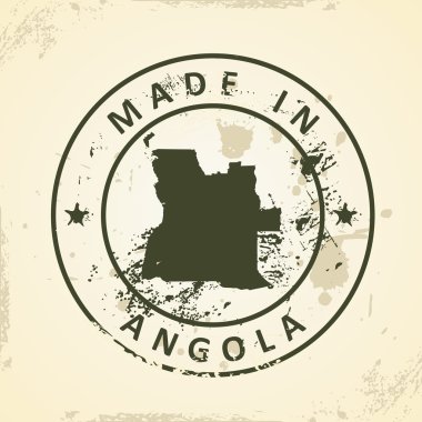 Angola Haritası ile pul