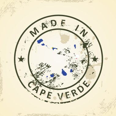 Cape Verde harita bayrağı ile pul