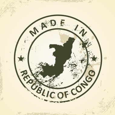 Kongo Cumhuriyeti haritası ile pul