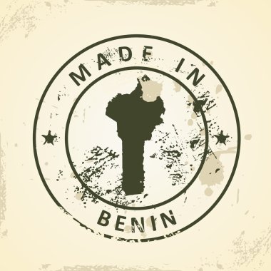 Benin Haritası ile pul