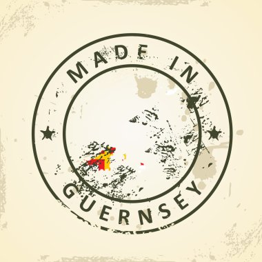 Guernsey Haritası bayrağı ile pul